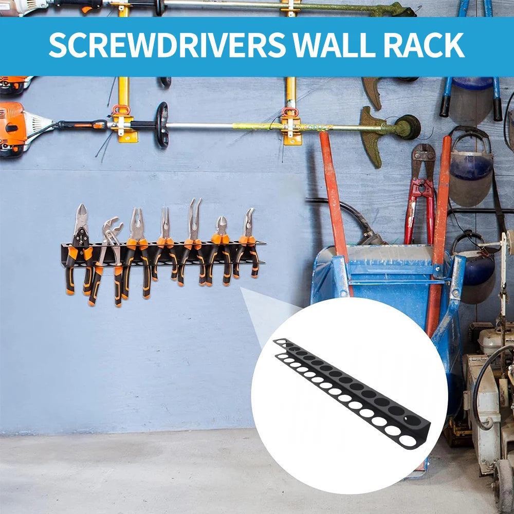Screwdriver Organizer Tool Wall-mounted 14-hole Hardware Tool Storage