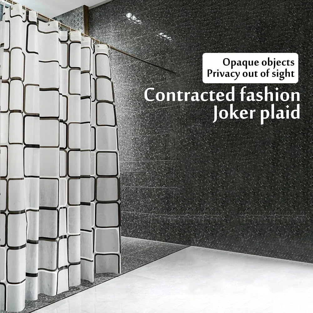 Bathroom Shower Curtains with Hooks Waterproof