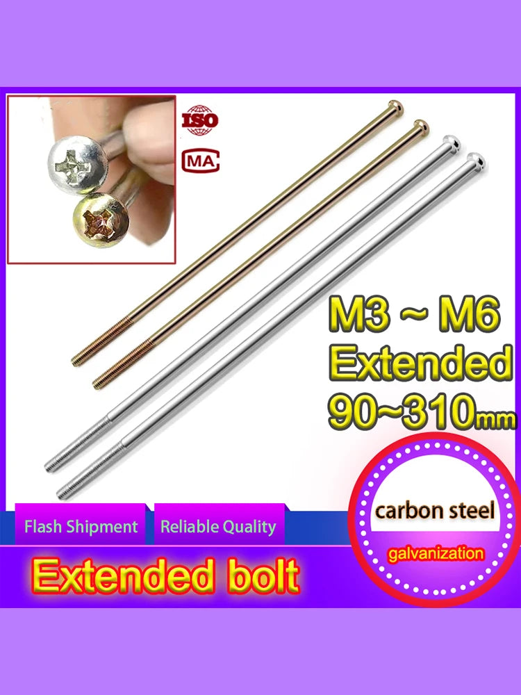 M3 M4 M5 M6 Switch Panel Galvanized Extended Cross Head Machine Screw