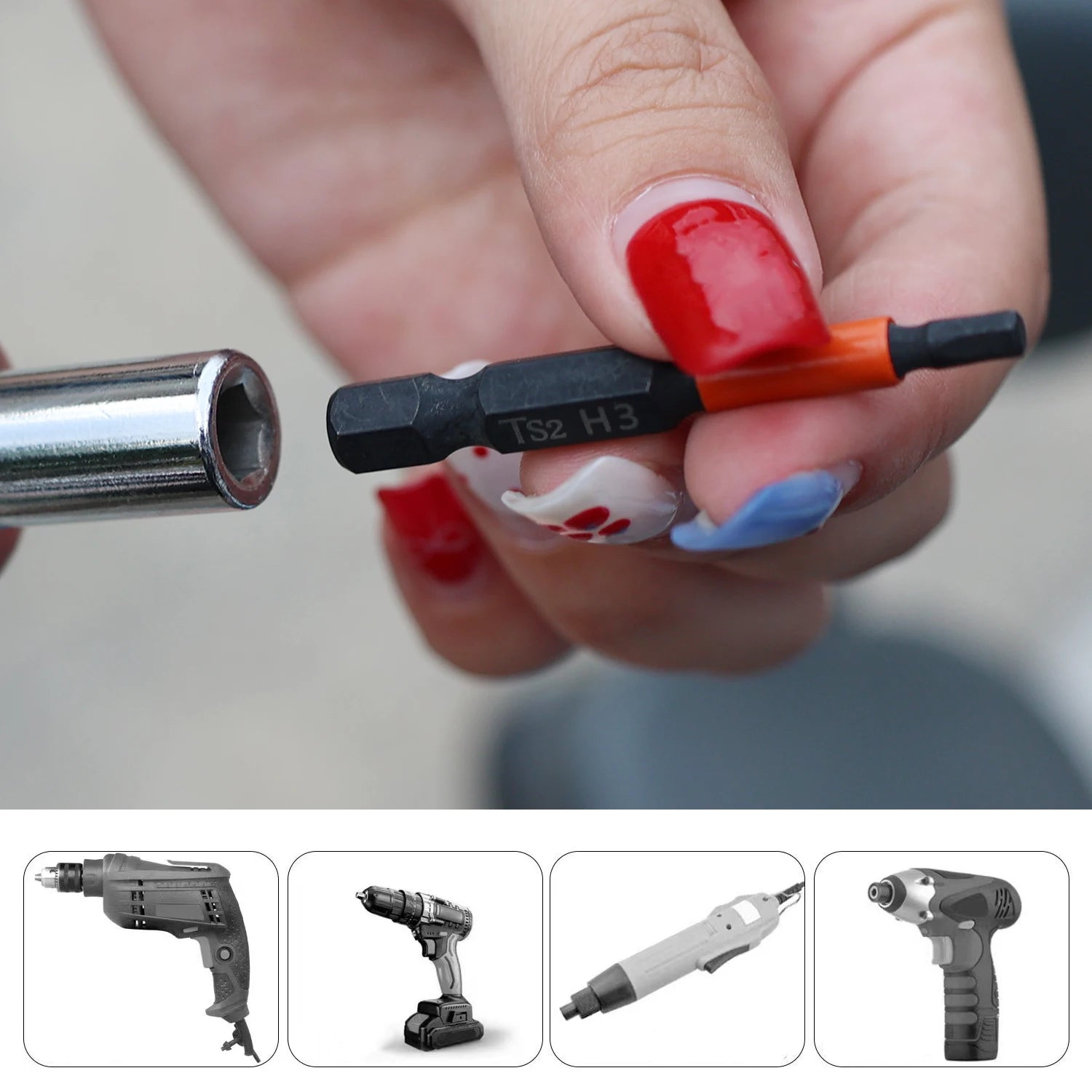 1/7x 50mm Hex Head Screwdriver Bit 1/4 Hex Quick Change Impact Driver
