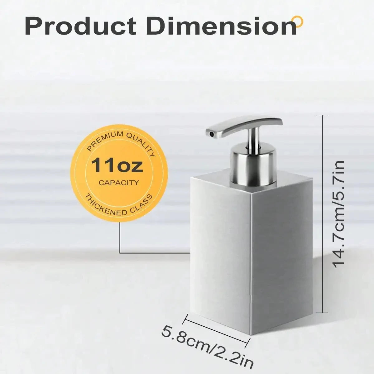 Leeseph Stainless Steel Soap Dispenser, Refillable Pump Bottles