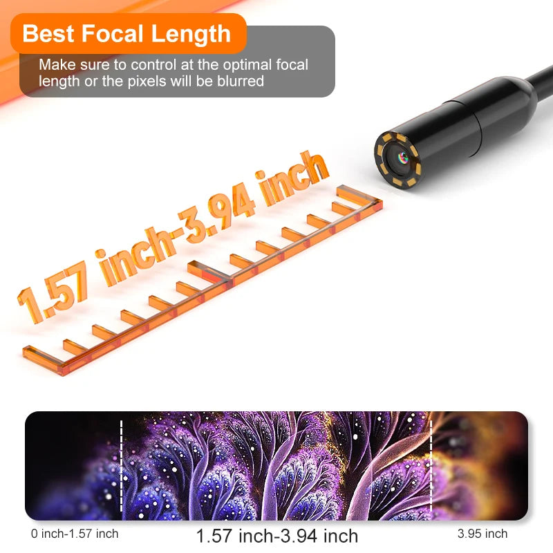 4.3'' Industrial Endoscope Camera 1080P HD 50m Rigid Cable Hand-held
