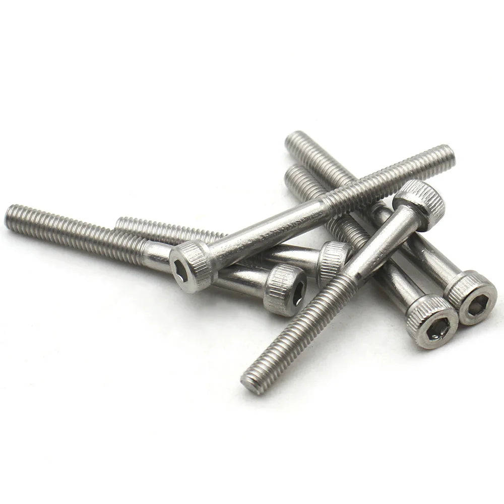 10-1pcs 304 Stainless Steel Socket Cylinder Head Cap Screws M3 M4 M5