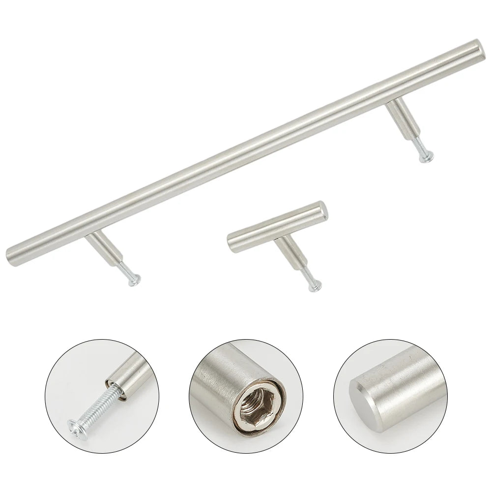 2-14 Inches Handles Stainless Steel Silver T-Type Drawer Cabinet