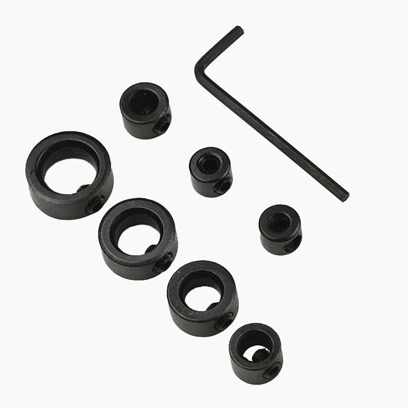 7/8pcs Woodworking Drill Locator 3-16mm Shaft Depth Collars Ring