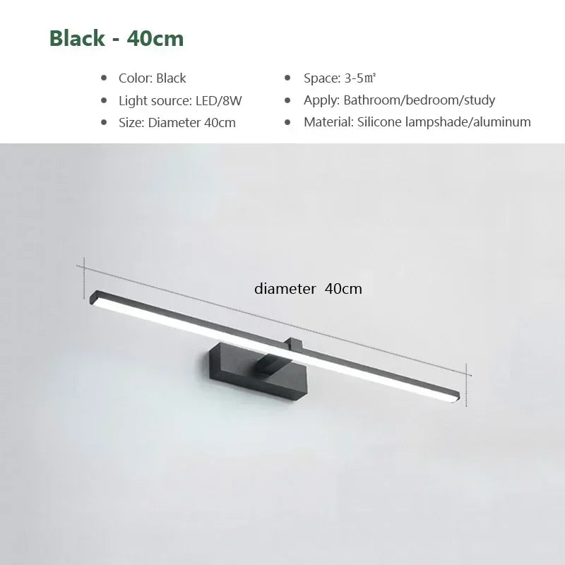 Modern LED Wall Lamp For Bedroom Bedside Hallway Bathroom Makeup