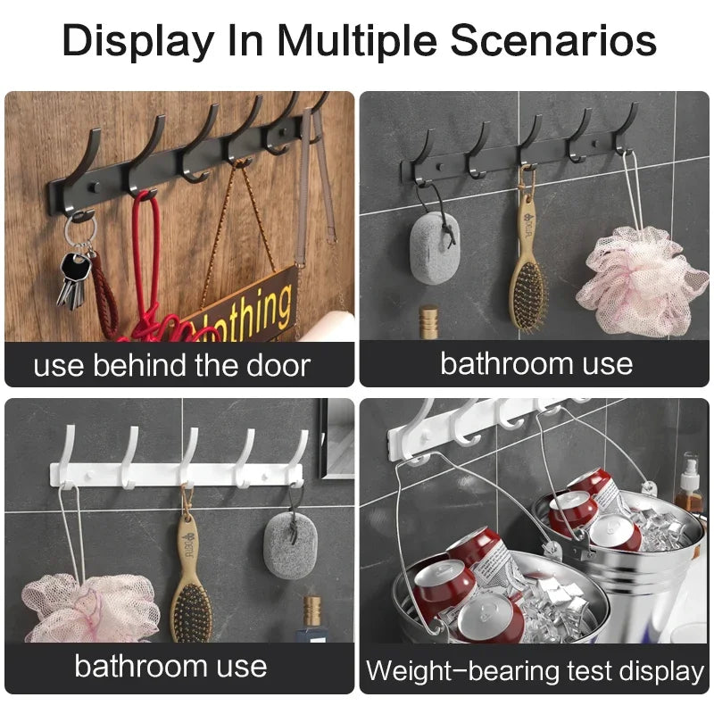 Black white Folding Robe Hooks Towel Hanger Nail Wall Rack Hooks Coat