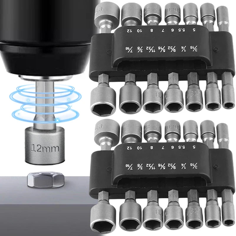 Hex Shank Hexagon Nut Driver Drill Bit Steel Socket Electric Screwd...