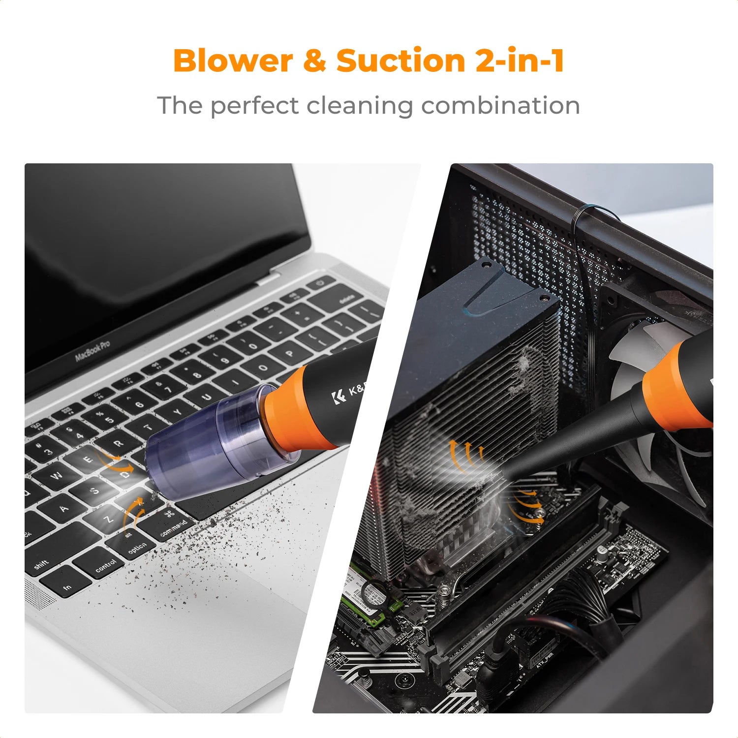 K&F Concept Cordless Electric Air Duster – PC, Laptop & Camera Cleaner