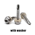 410 Stainless Steel Hex Flange Self-Drilling Screws M4.2–M6.3 (10-Pack)