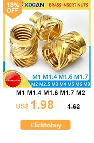 M2 M2.5 M3 M4 M5 M6 Brass Heat Set Insert Nut Hot Melt Knurled