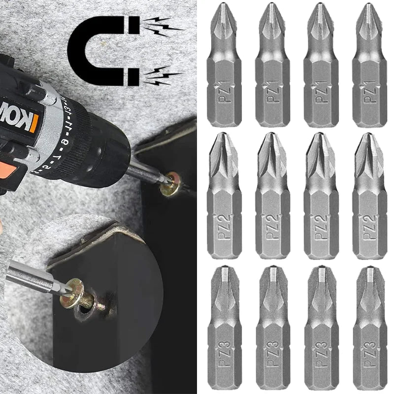 PZ1 PZ2 PZ3 S2 Steel Screwdrivers Bit Set for Wood Electric Hex Shank