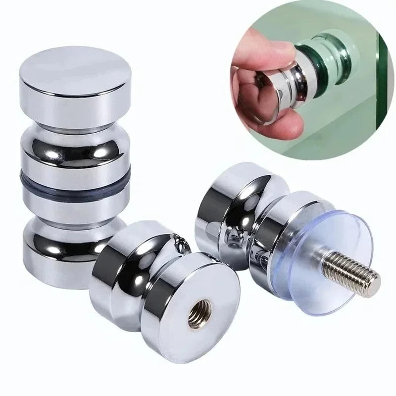 Stylish Silver Black Shower Glass Door Handle Double Sided Pull