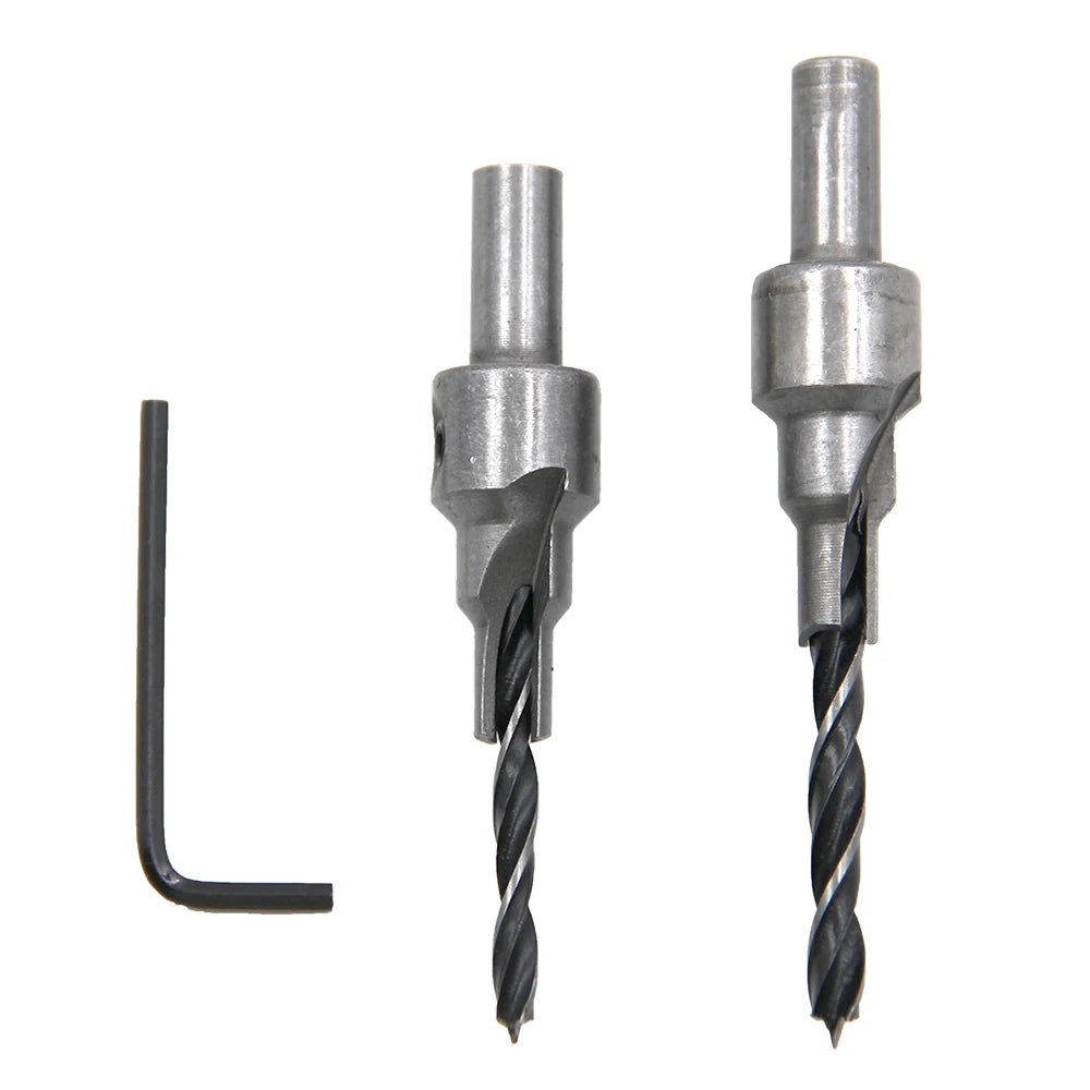 2PC Two Edge Three Step Woodworking Three Point Countersunk Hole