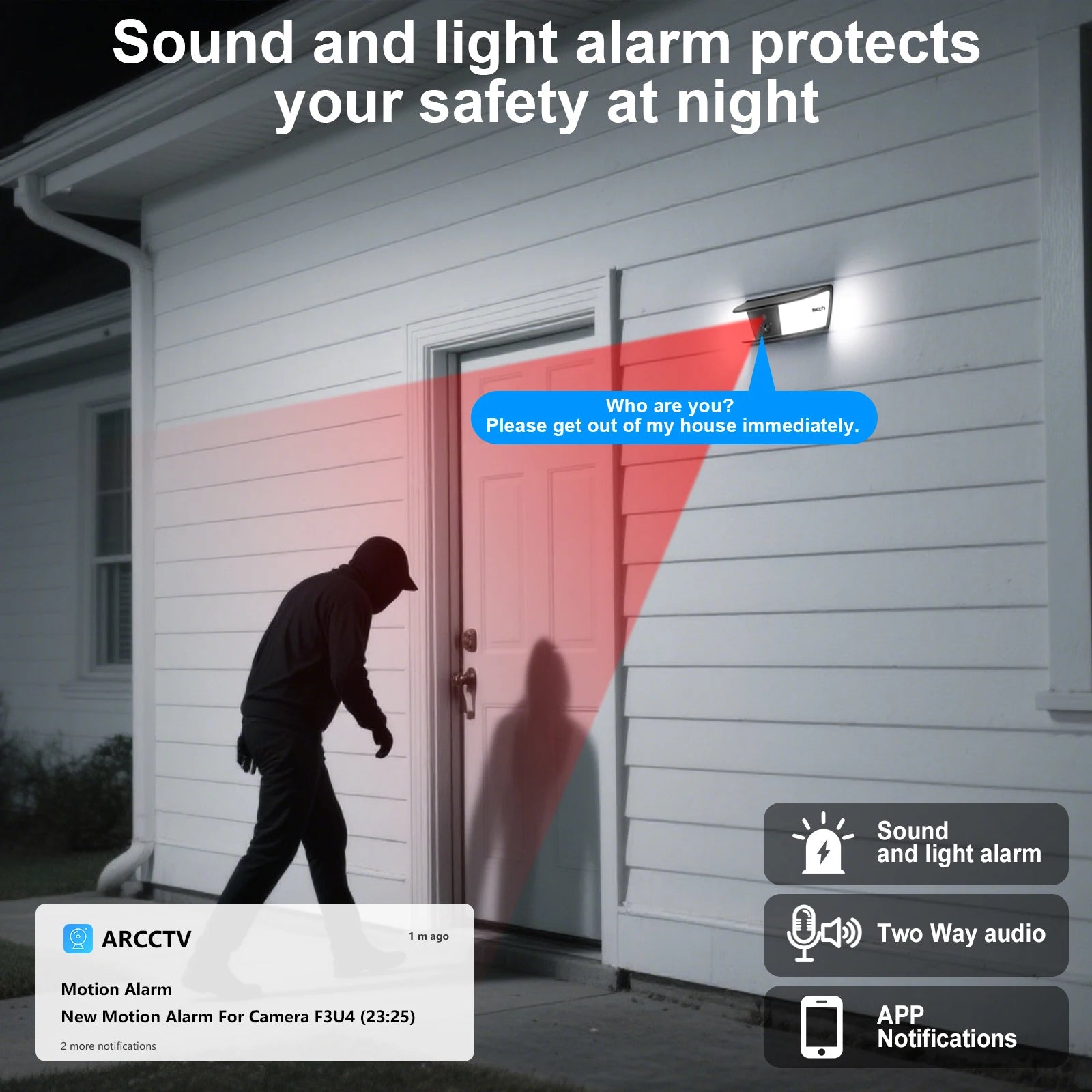 ARCCTV 2K WiFi Solar Camera Security Outdoor Wireless Floodlight