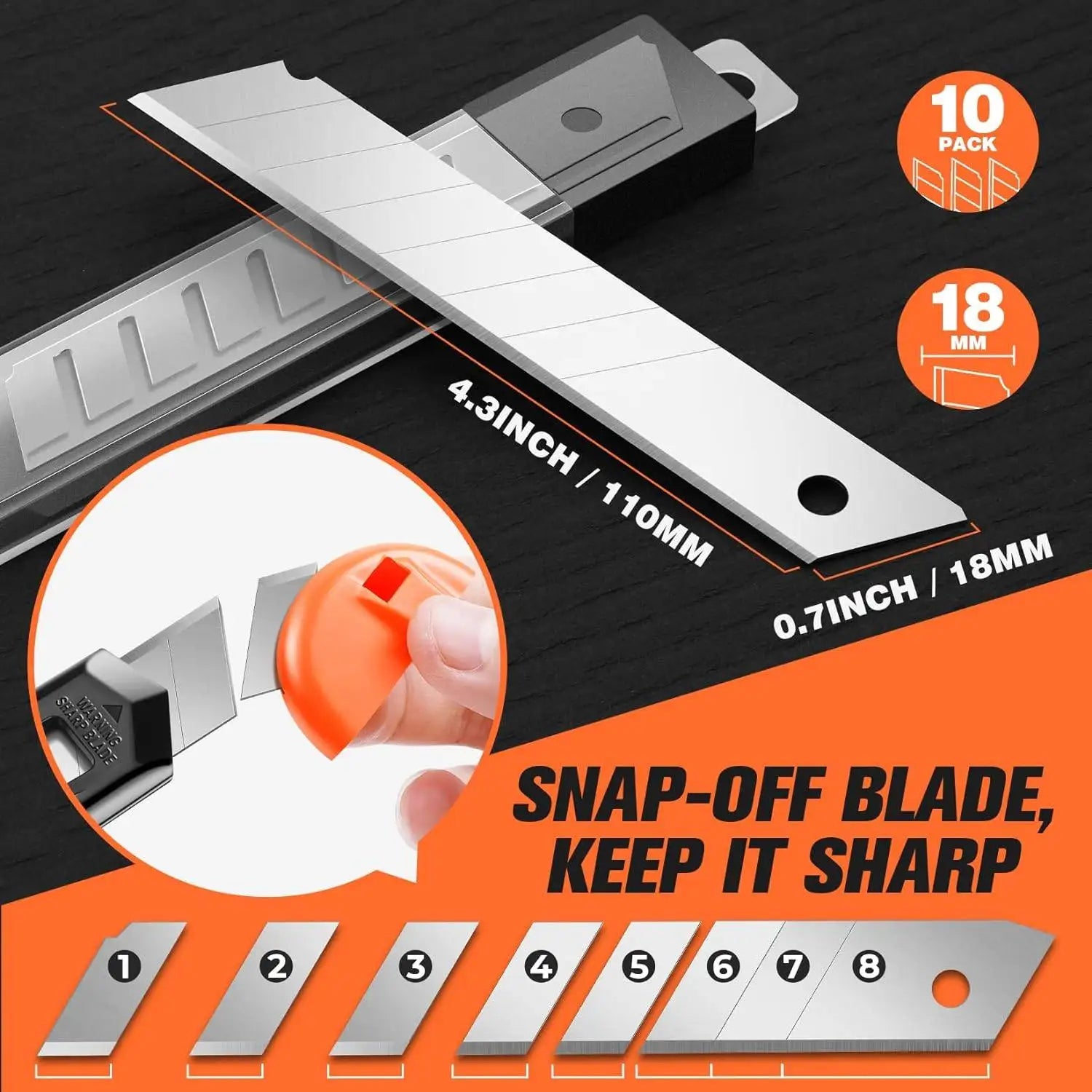 3 Pack Utility Knife Box Cutter Retractable