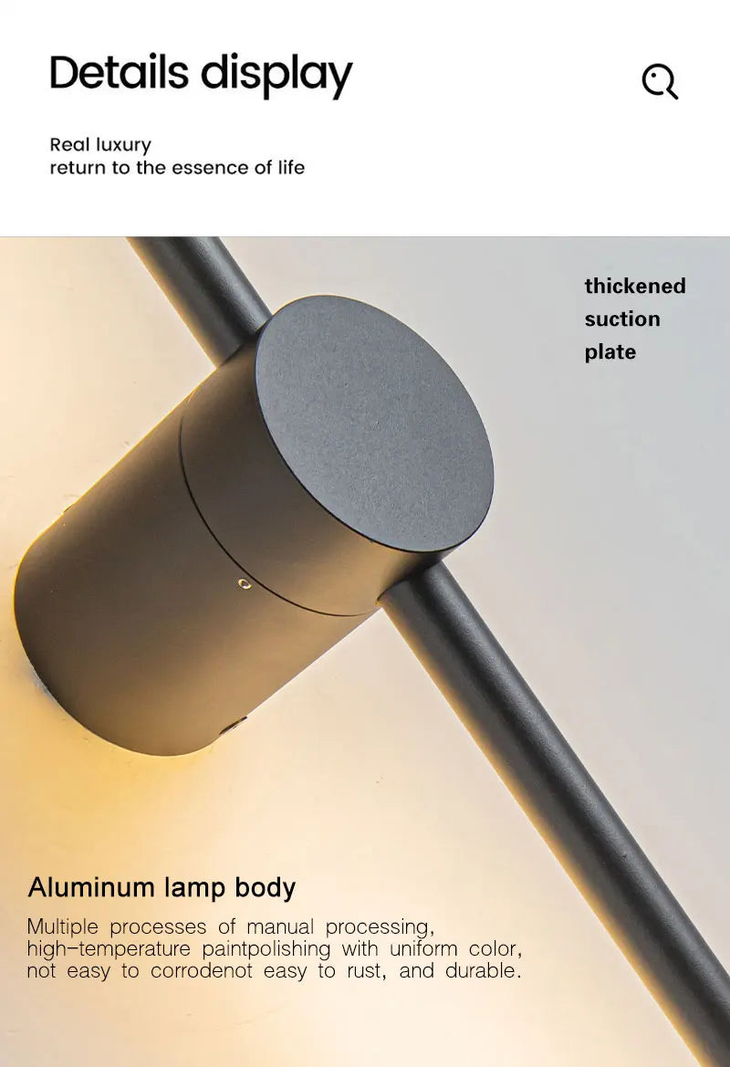 Indoor Dimmable LED Wall Lamps for Bathroom Bedroom 360° Rotatable