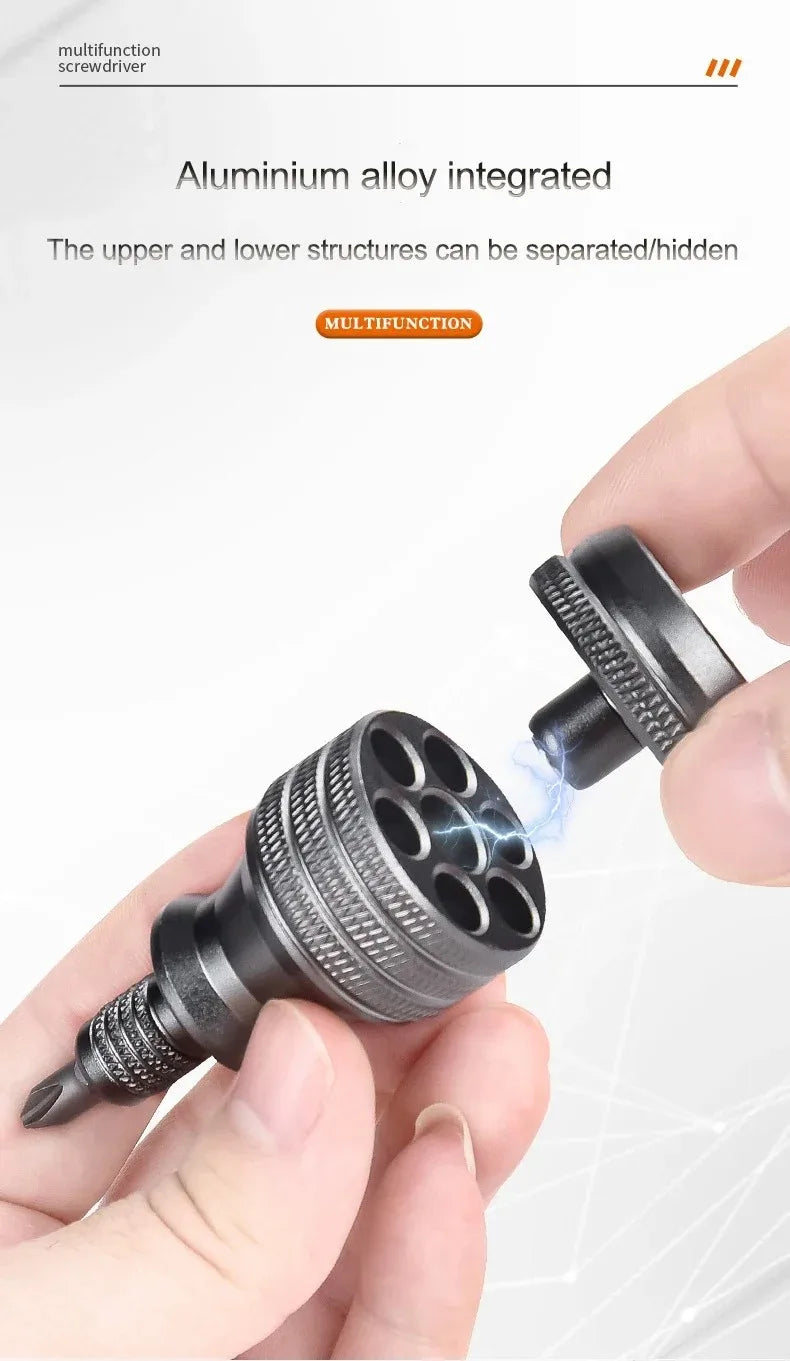 7-in-1 Industrial Mini Screwdriver Set - Aluminum Alloy Handle with