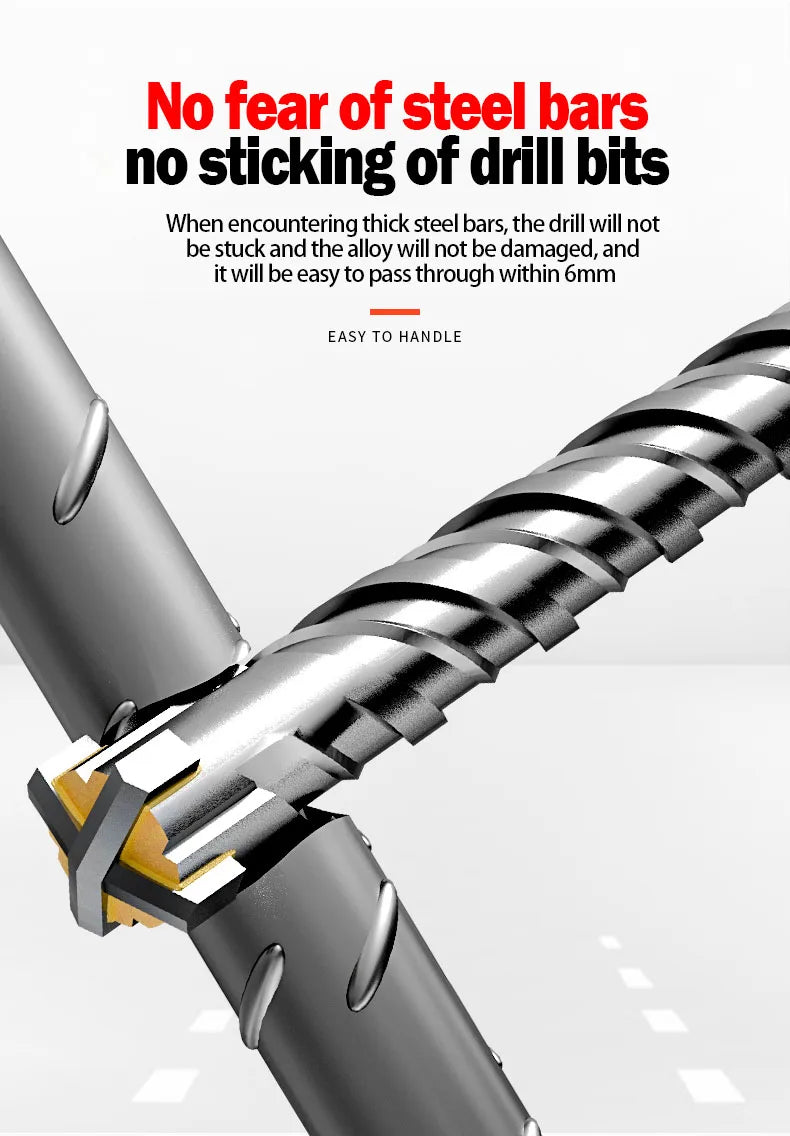 Cross Tips 4 Cutters Concrete SDS Plus Drill Bit 110mm 150 200