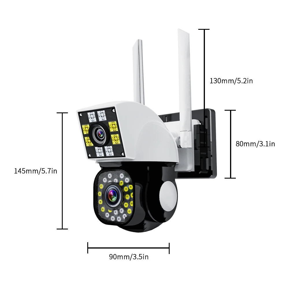 Neye 4K/8MP Wireless WiFi Camera 1080P Dual Lens Dual Screen Outdoor