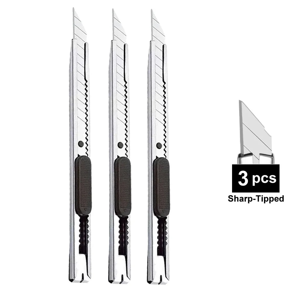1/5/10Pcs Utility Knife Stainless Steel Paper Cut Box Cutter Tools