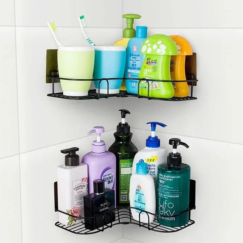 Bathroom Corner Triangle Shelf Wall Mounted Storage Shelves Shampoo
