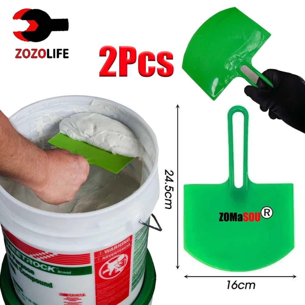 1/2Pcs Curved Bucket Scoop Scraper Spackle Paint Putty Knife Drywall