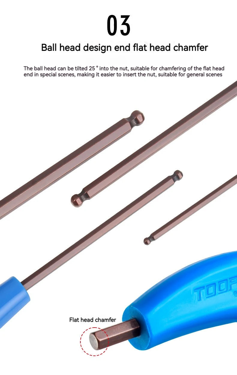 T25 3/4/5/6MM Bike Allen Key Wrench T-Shaped Extended Plastic Handle