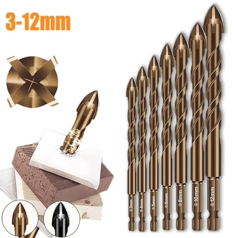 Masonry Concrete Drill Bits For Glass Ceramic Tile Brick Plastic Wood