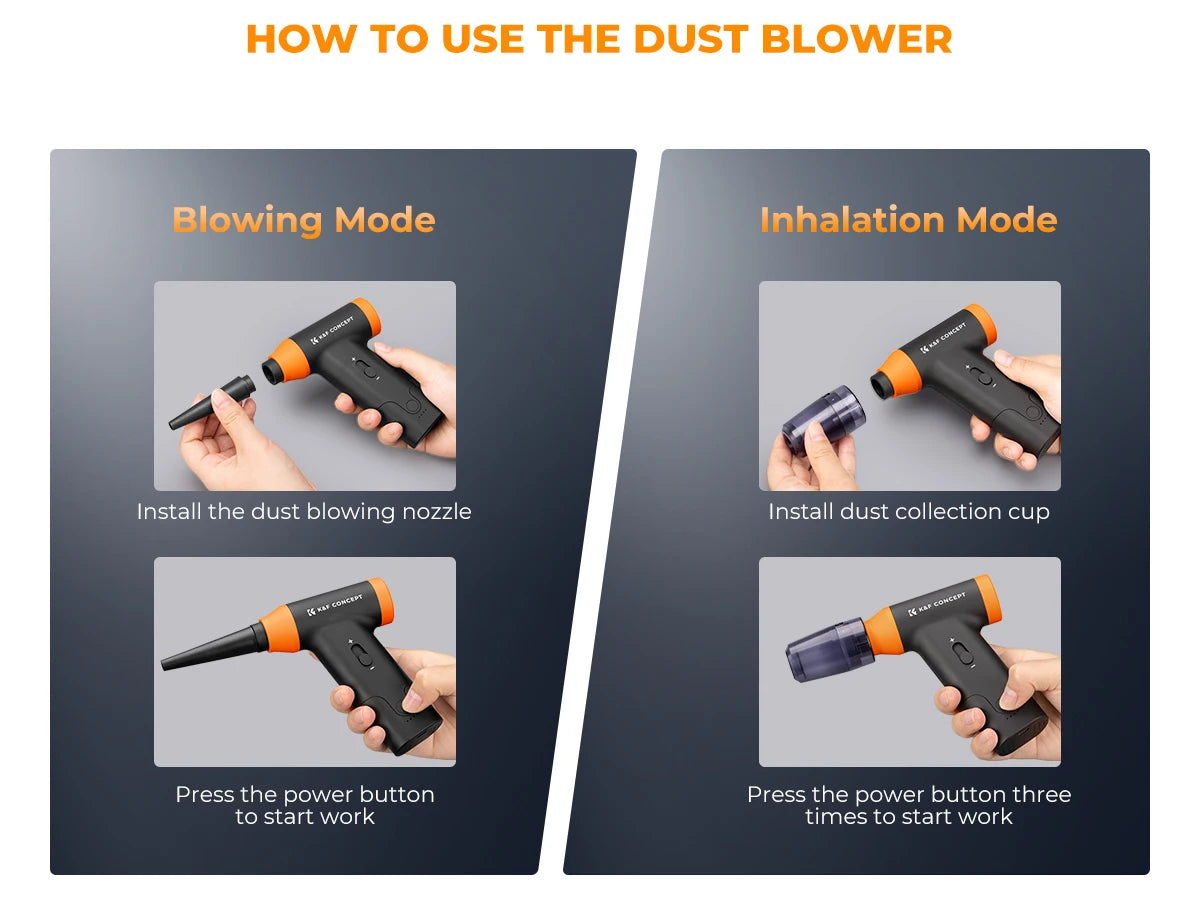 K&F Concept Cordless Electric Air Duster – PC, Laptop & Camera Cleaner