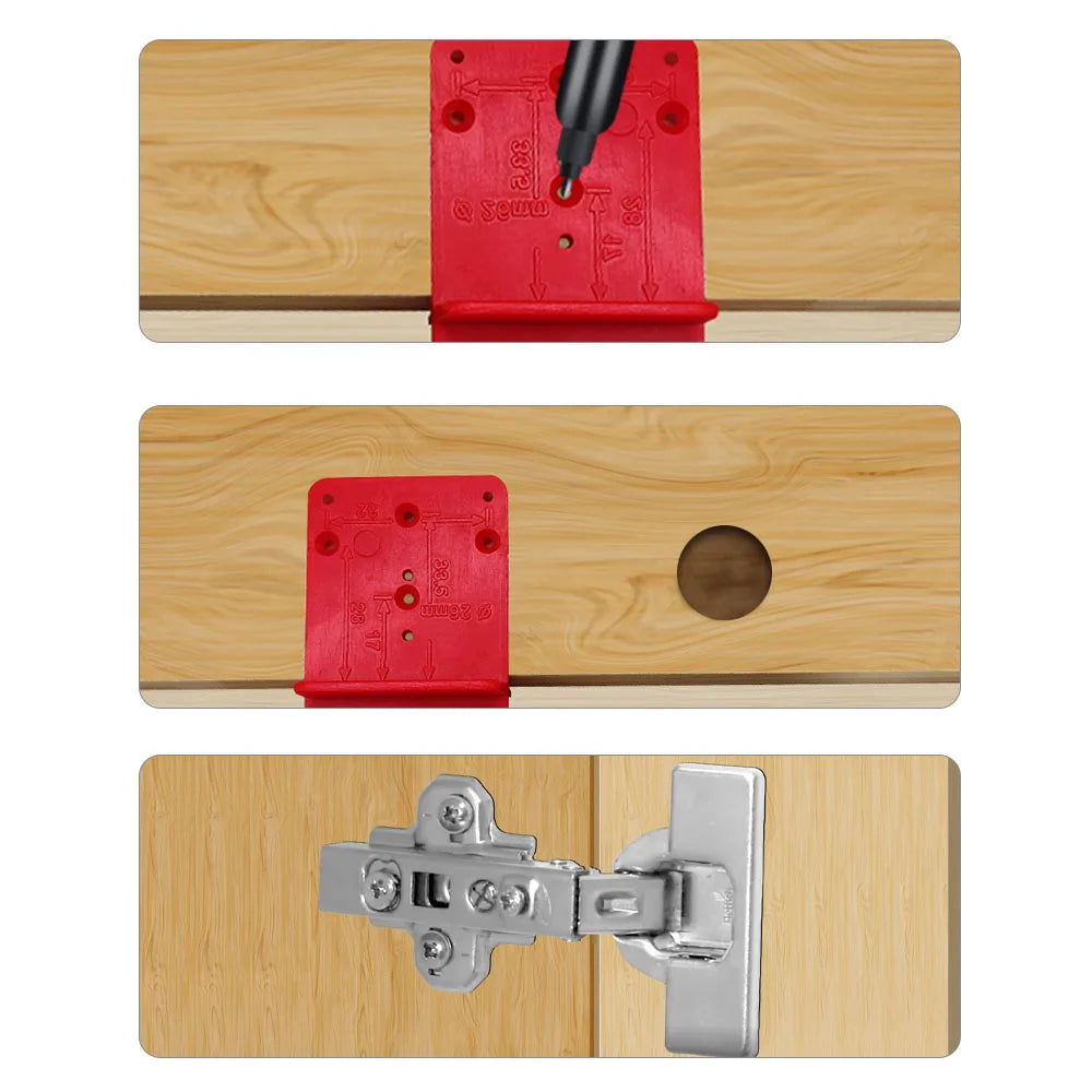 Hinge Hole Drilling Guide Positioning Mark Template 26/35/40mm Hing