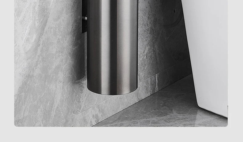 Toilet Brush Wall Mounted 304 Stainless Steel Cleaning Tools No Drill