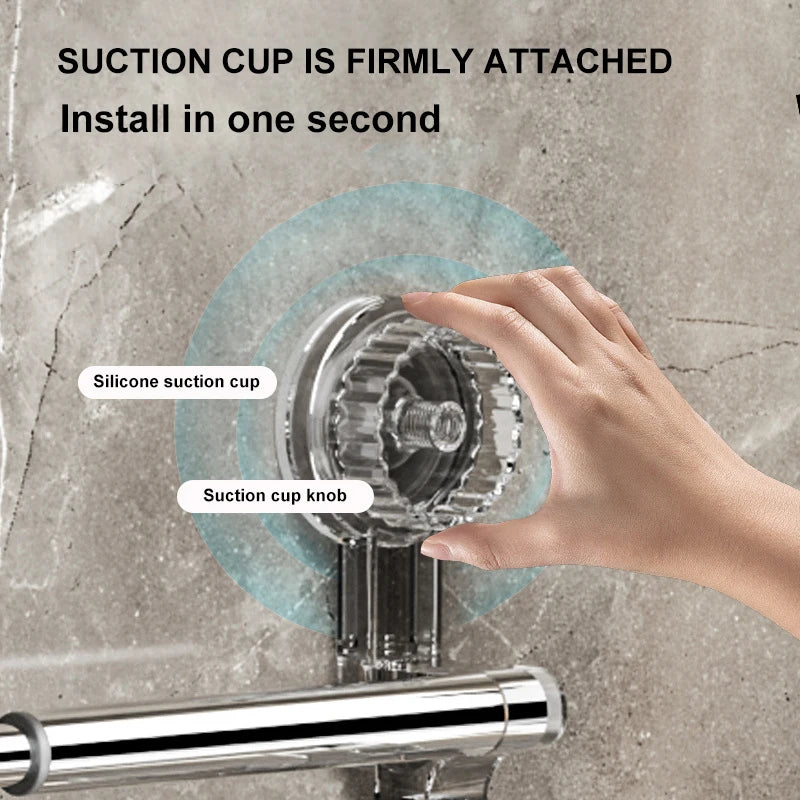 Double Layer 56-94cm Suction cup wall mounted towel rack