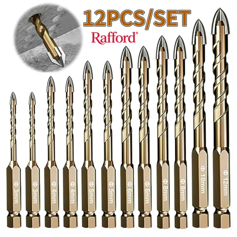 12-Piece Hex Shank Tile, Glass & Masonry Drill Bit Set  - View 1