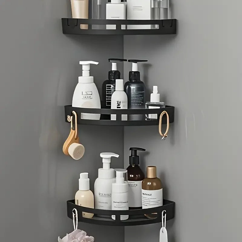 No-Drill Heavy-Duty 3pcs Bathroom Corner Shelf Set