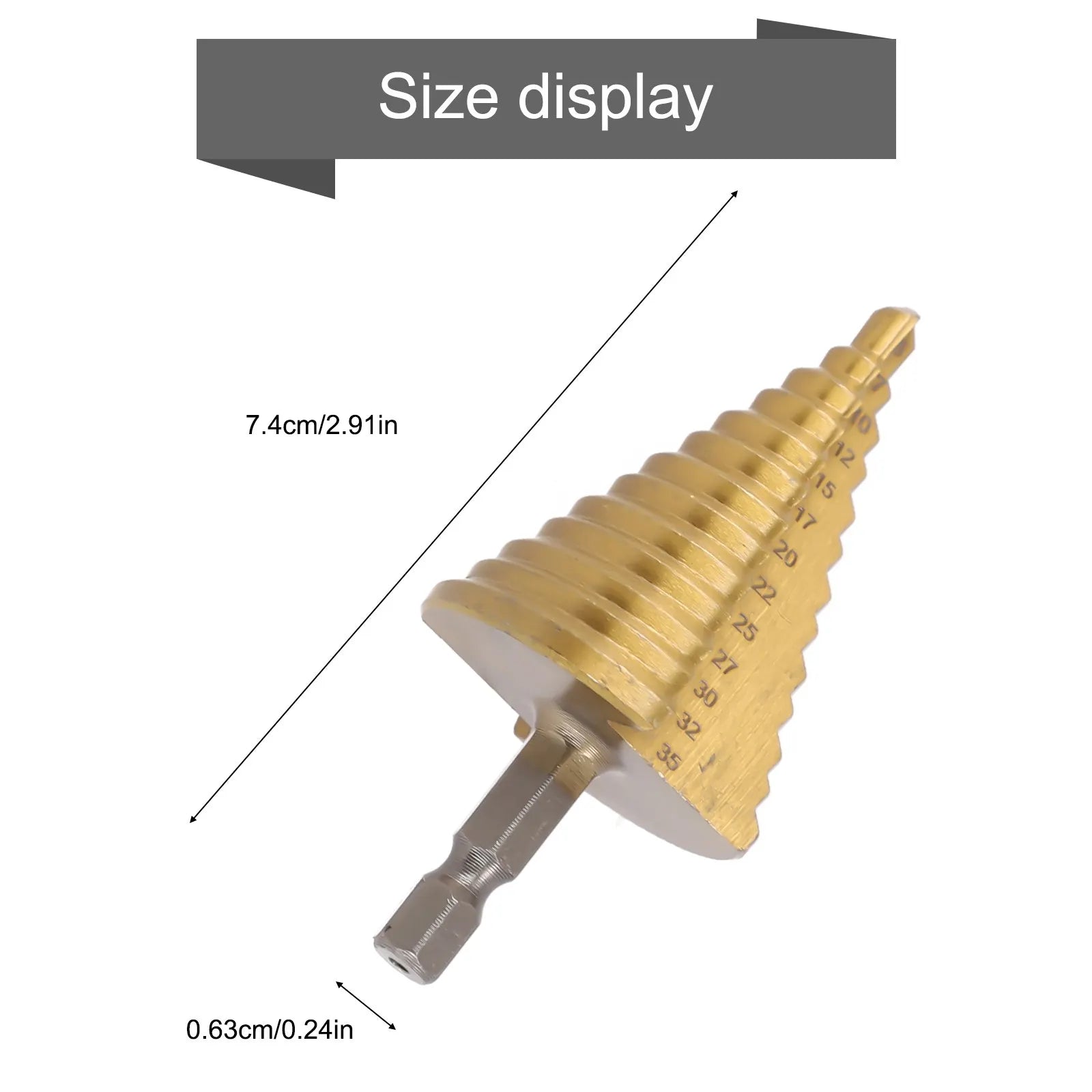 5-35MM HSS Titanium Core Step Drill Tool Spiral Grooved Drill 13