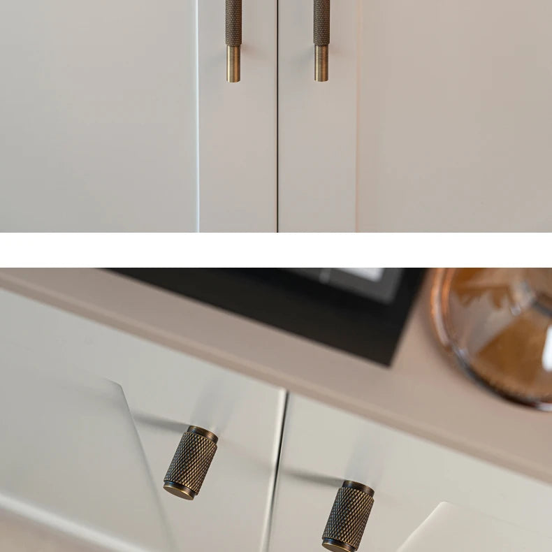 Santaya Brass Diamond-cut Cross Knurl Pattern Antique Kitchen Cabinet