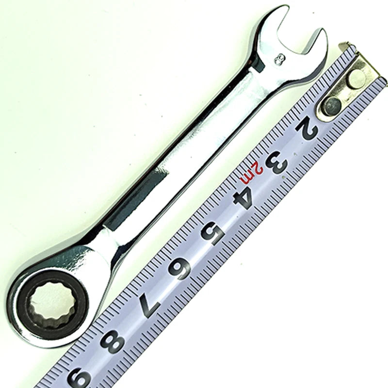 8-19mm Short Handle Ratchet Handle Wrench CR-V Combination Wrenches