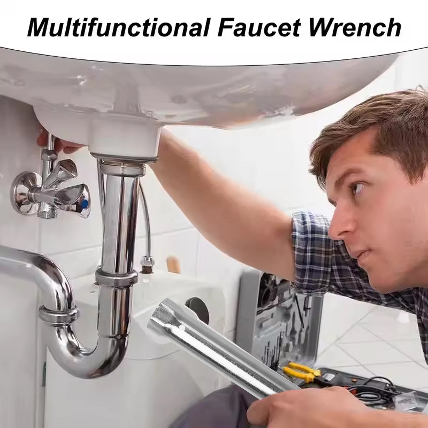 23-27mm 34-40mm Pipe Spanner Socket Wrench Double Ended Sink Faucet