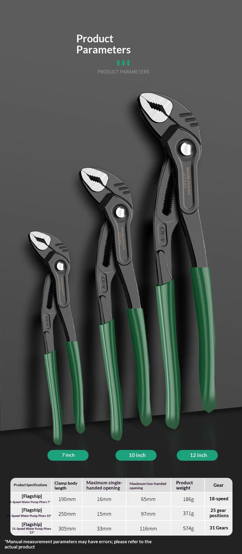 Water Pump Multi Hand Tool Professional Pliers for Terminals Water