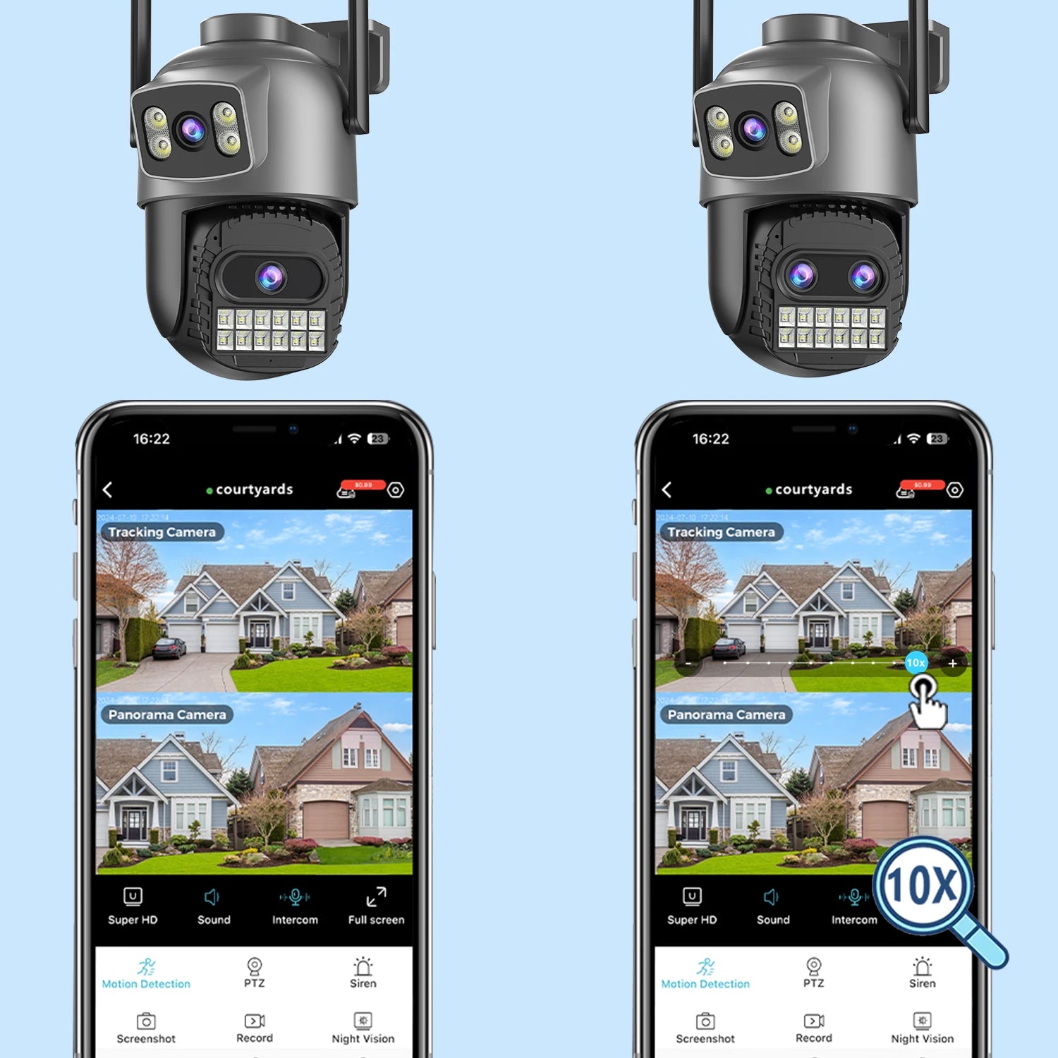 BESDER 15MP Wifi Camera PTZ Outdoor Dual Screen 10X Digital Zoom