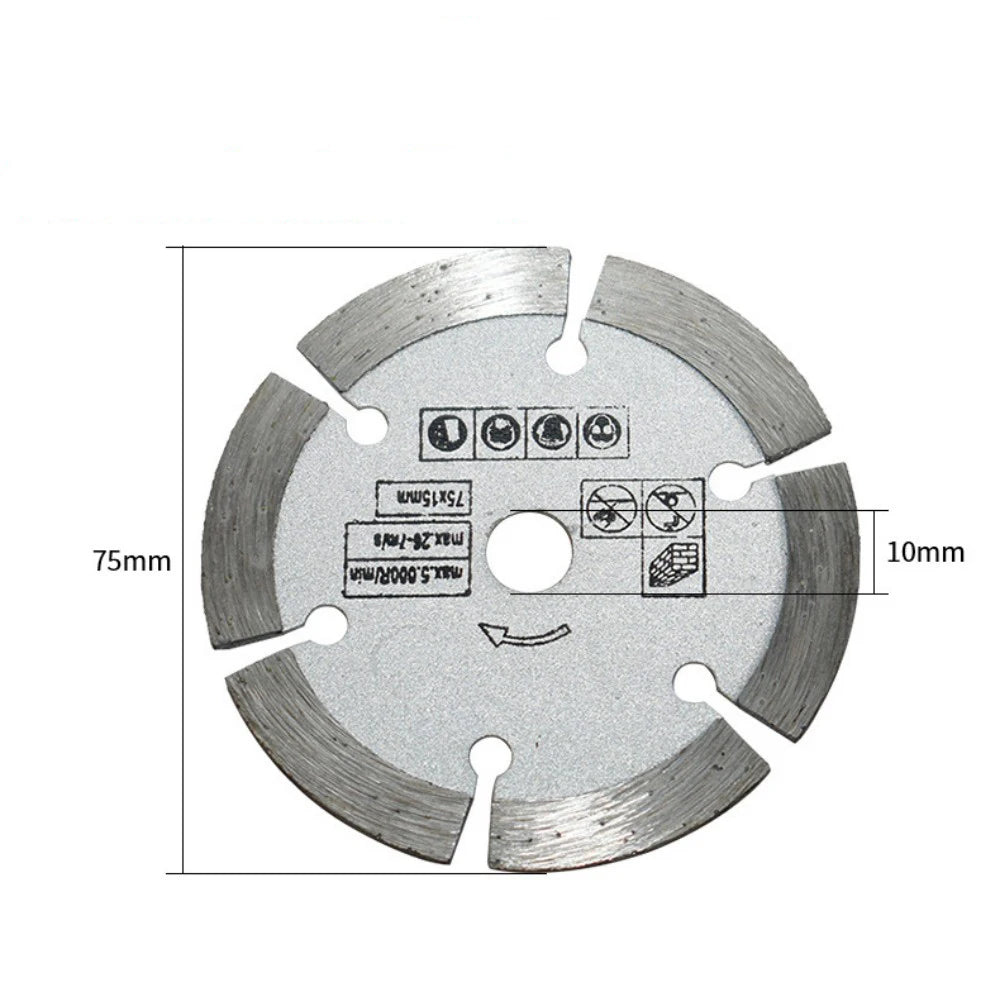 7-Piece 75mm Cutting Disc & Circular Saw Blade Set for Angle Grinder
