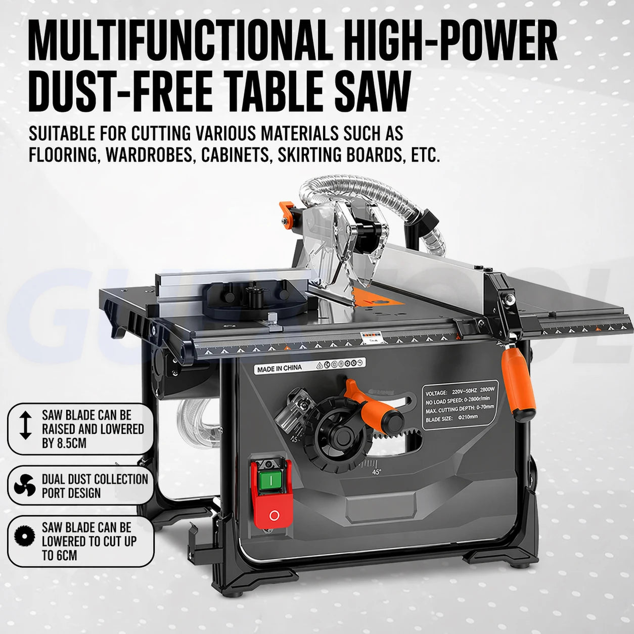 High-Precision Dust-Free Push Table Saw – Extendable Woodworking Bench