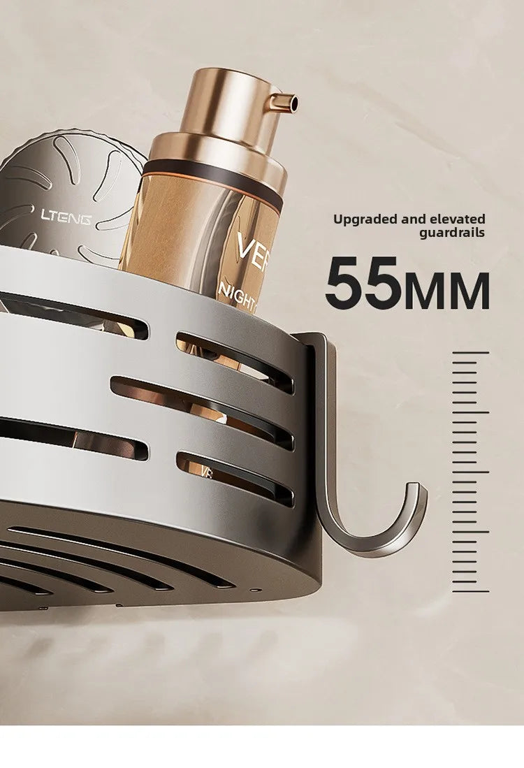 Bathroom suction cup triangular basket storage rack