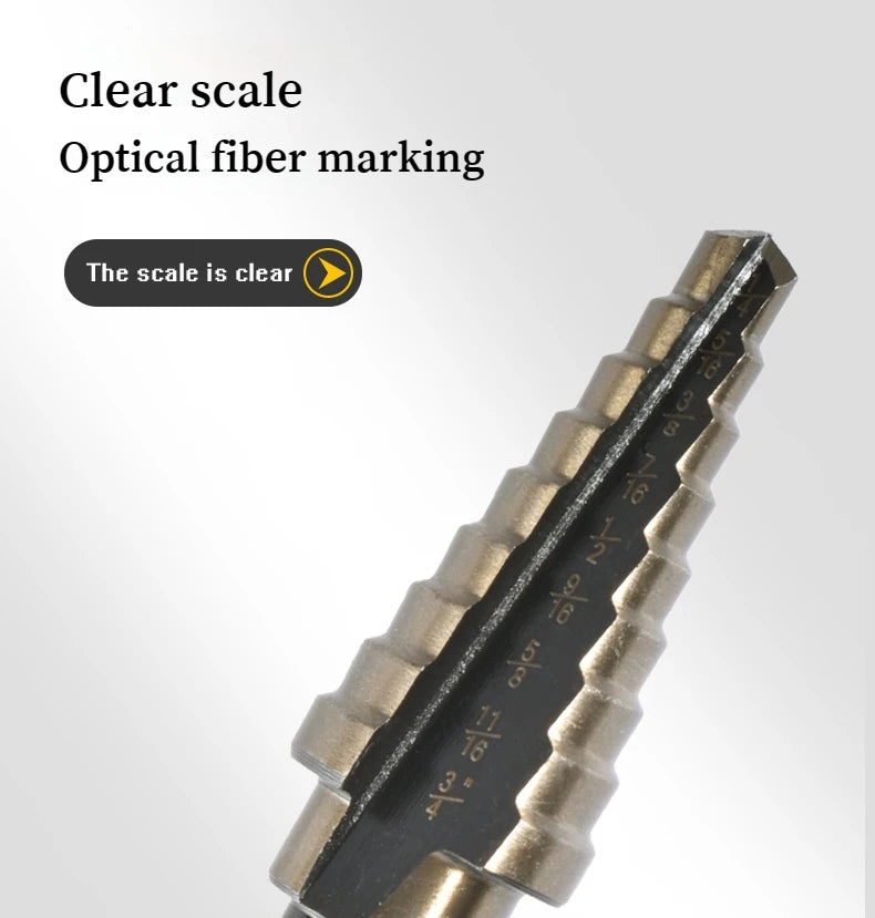 5-in-1 multi-step drill bit, high-precision drilling step drill bit