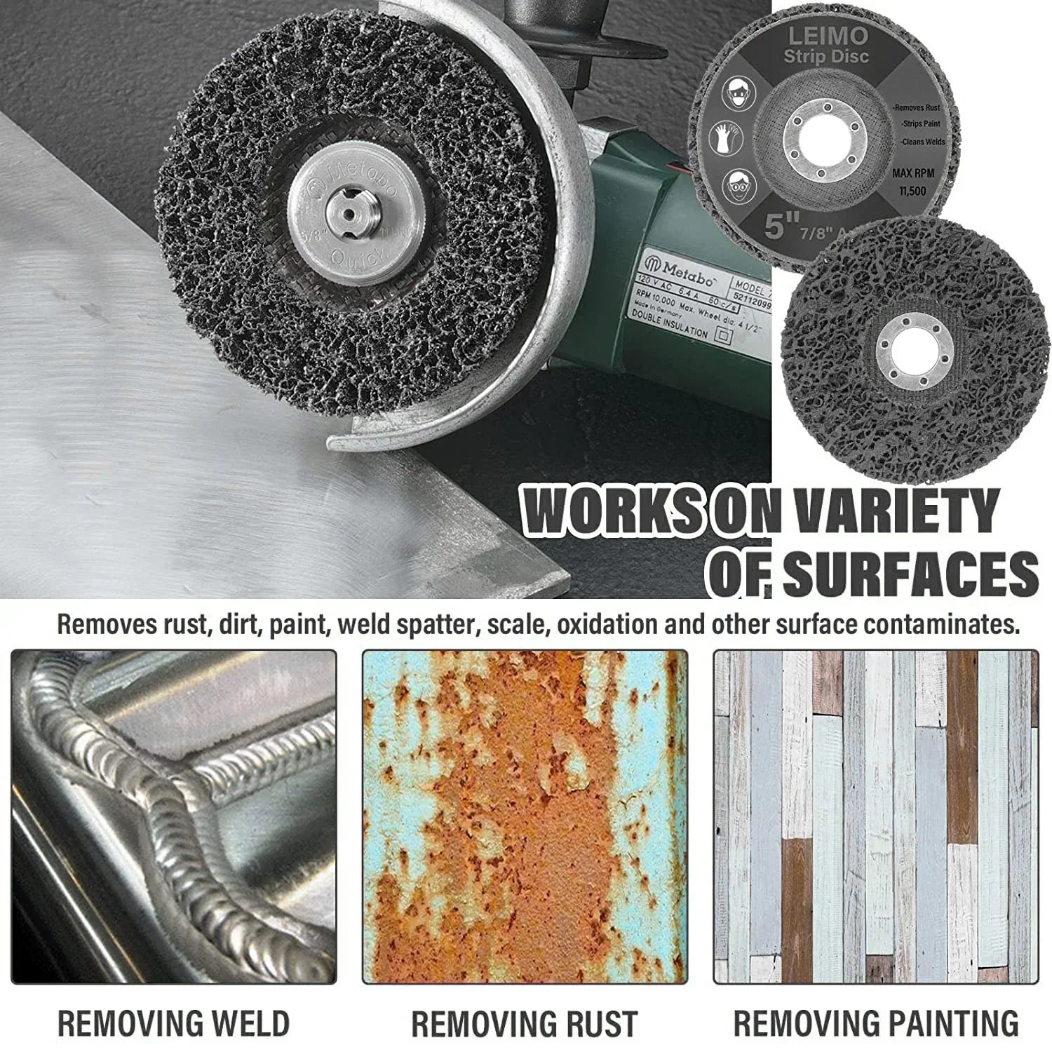 Poly Strip Disc & Grinding Wheel 100/115/125mm – Paint & Rust Removal