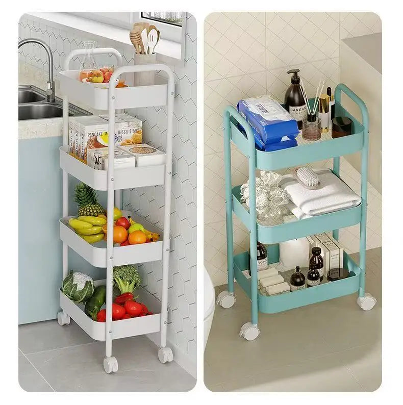 Small Trolley Multi-Layer Mobile Storage Rack
