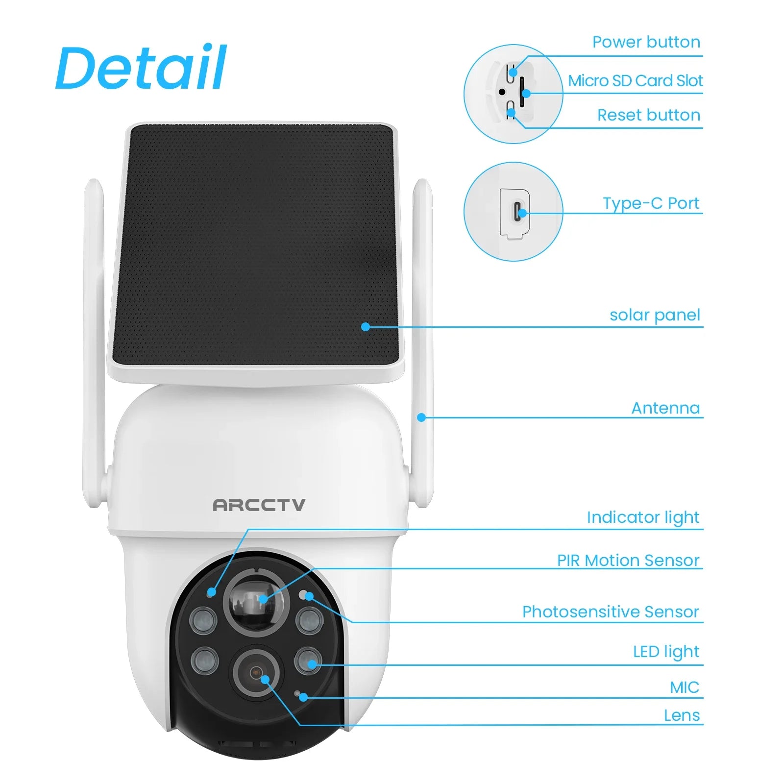 ARCCTV 4MP Wifi Solar Camera Kit Outdoor Wireless Security