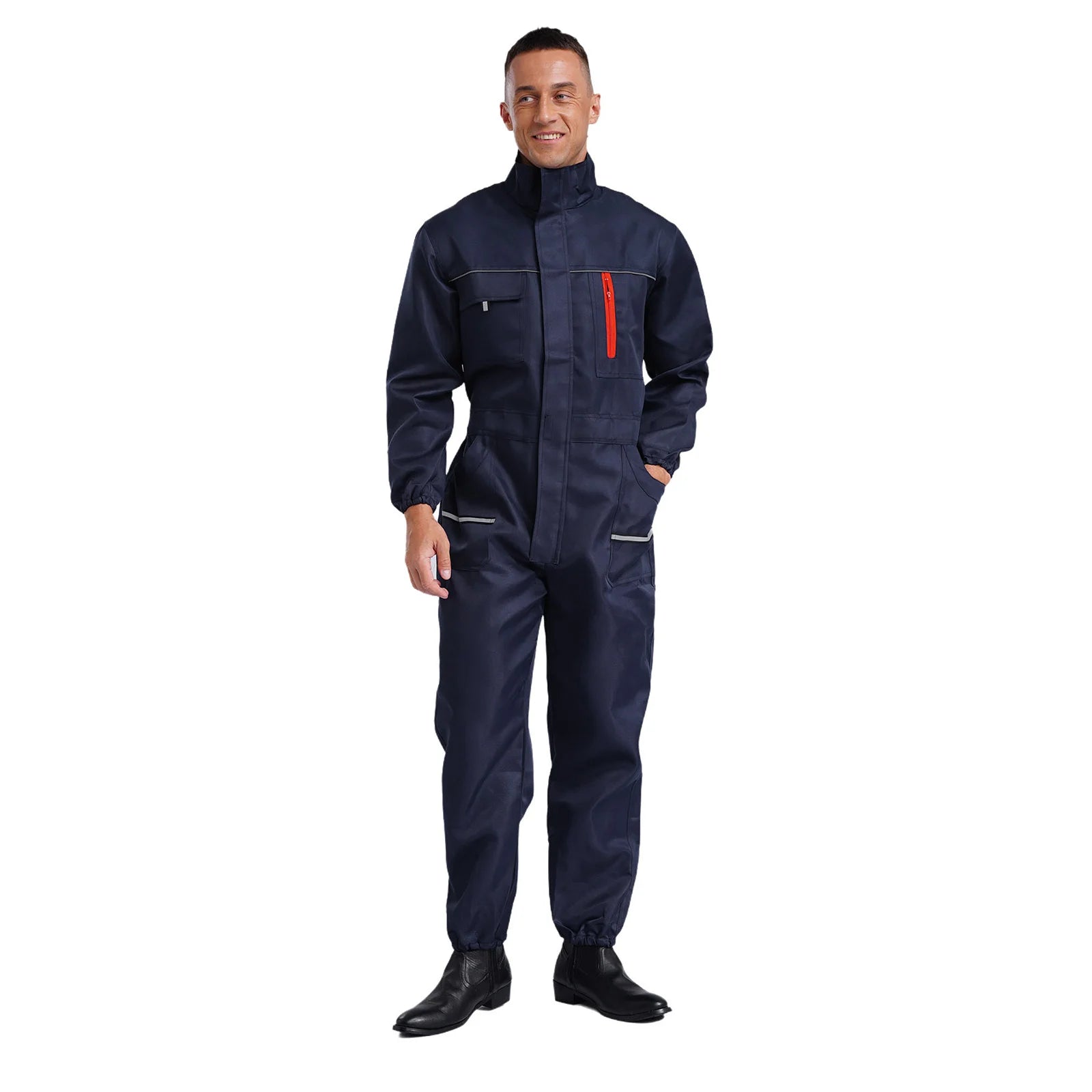 Men Women Resistant Work Coveralls Long Sleeve Multi-pockets Jumpsuit