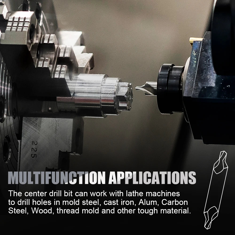 XCAN HSS Center Drill Bits 60-Degree Angle Center Drill Bits